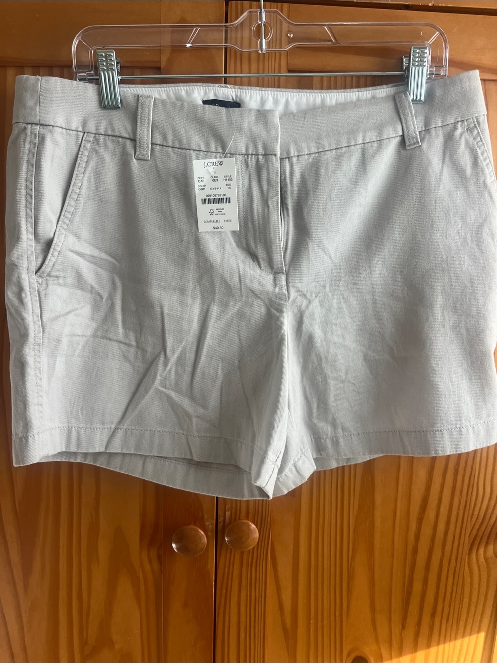 J. Crew 5 inch Classic Chino Women's Light Gray Chino  Shorts